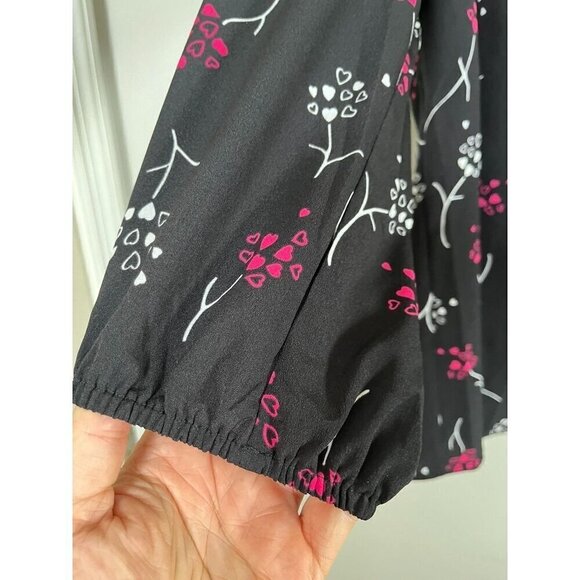 Lane Bryant Top Women 14 Black Floral Ruffle Heart Pullover Whimsigoth Fairy 80s - Picture 6 of 11